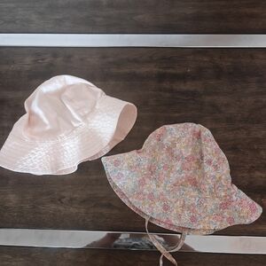 H&M Floral and Pink Kids Sun Hats EUC